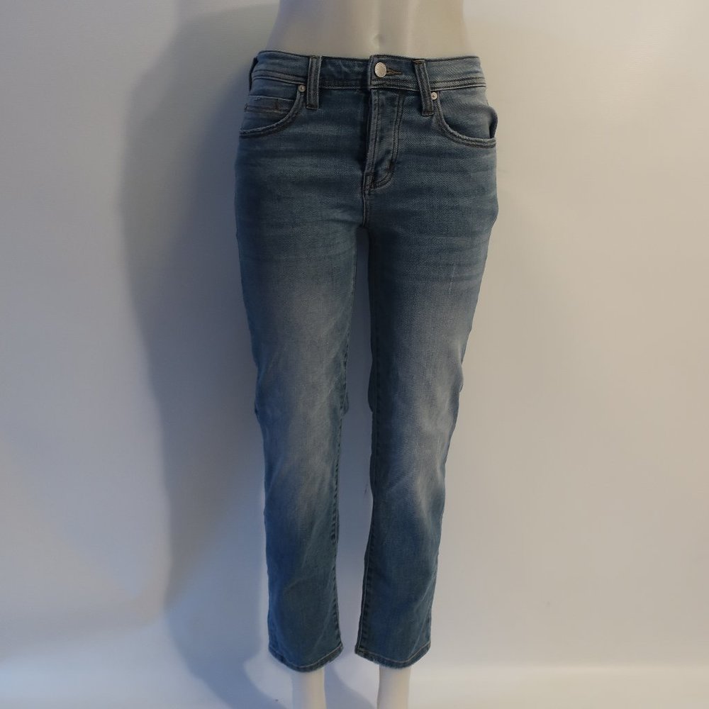 Womens Liverpool Blue Button-Fly Mid-Rise Denim Jeans 26 *